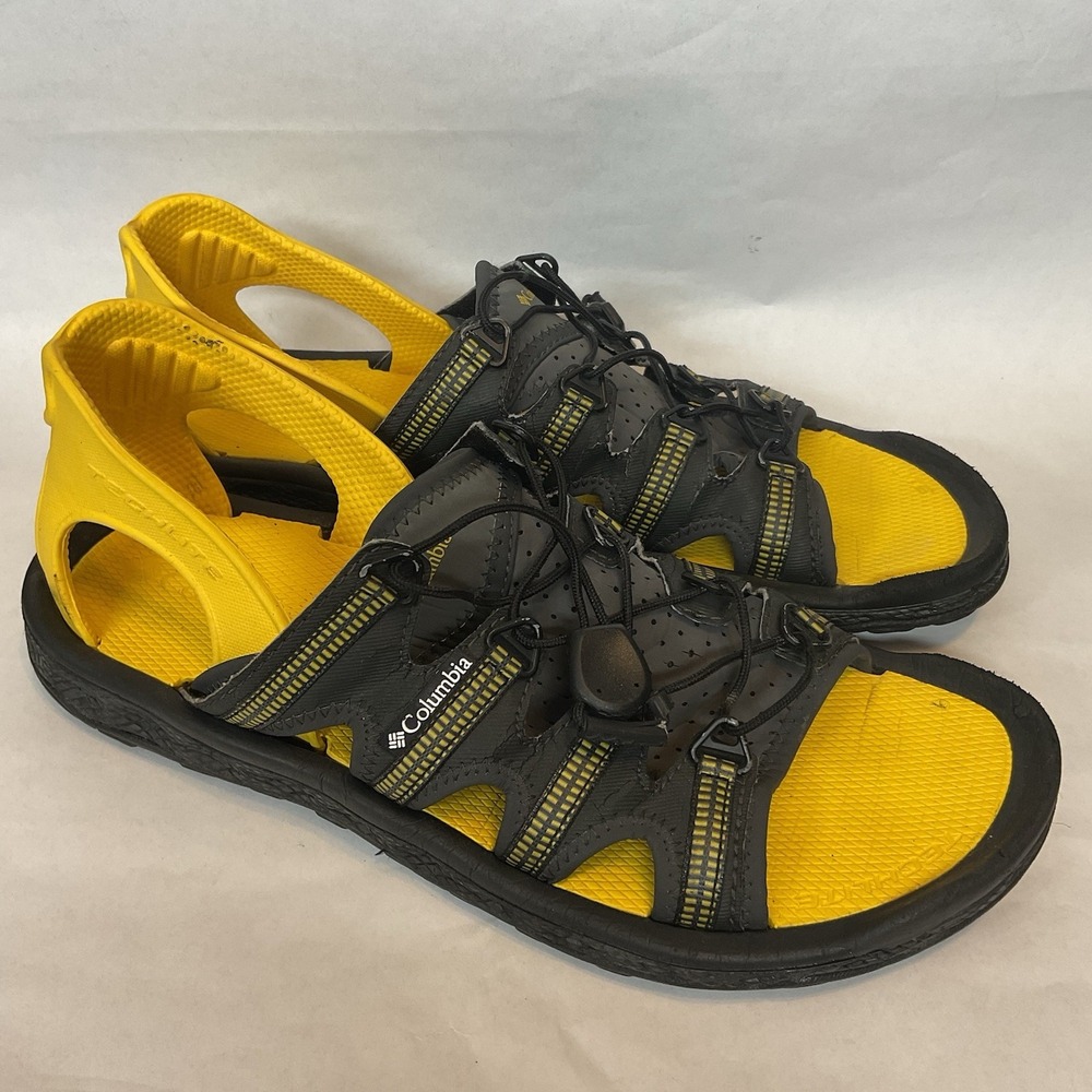 Columbia Men's Sandals Size 9 Yellow Black Hiking Trail Water Shoes